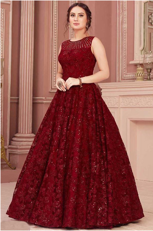Sequin Work Gown