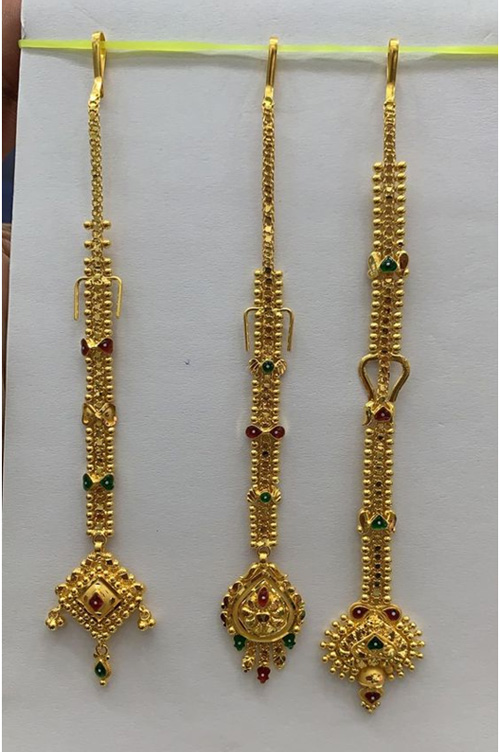 Three Different Style of Gold Ear Chain