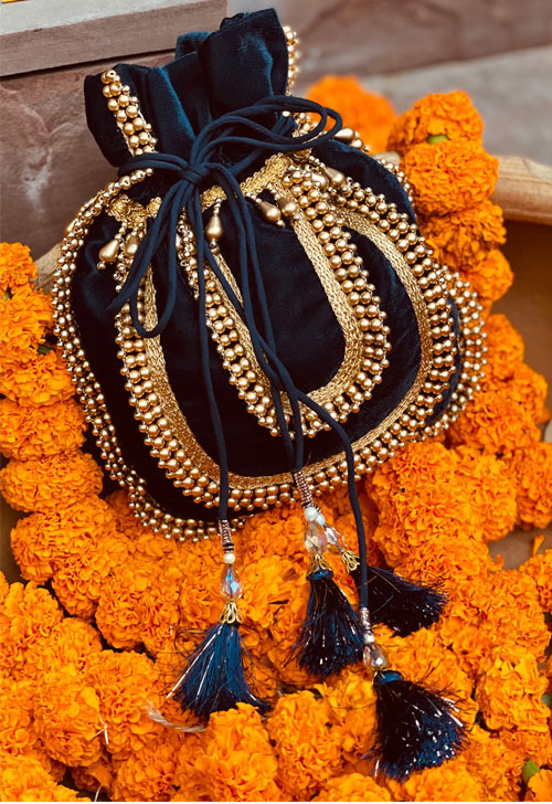 Velvet Embroidered Potli