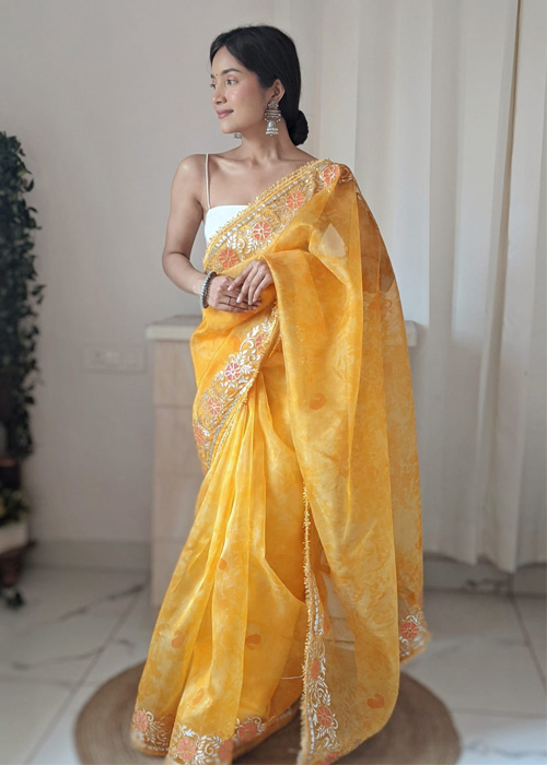 Yellow Gota Work Saree