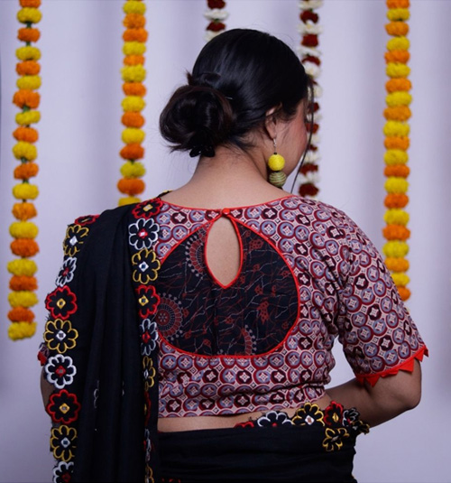 patch work blouse design
