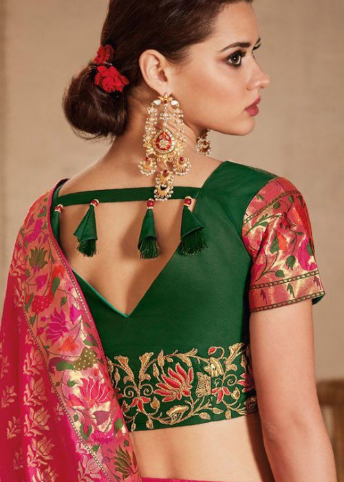 Dark Green Latkan Style Blosue