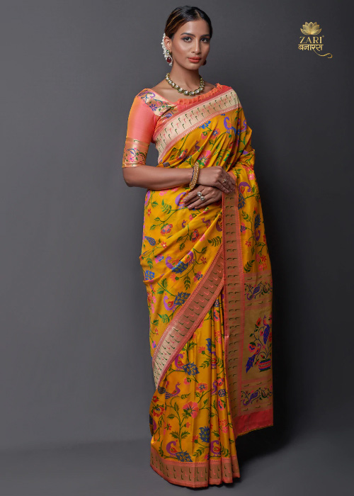 Yellow Paithani Saree
