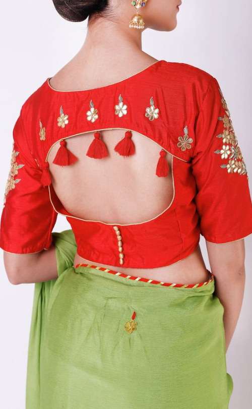 Red Latkan Style Blouse
