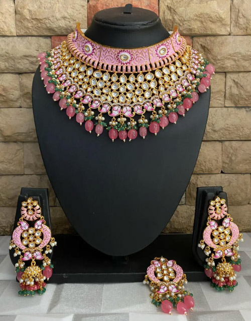 Pink Bridal Jewellery Set