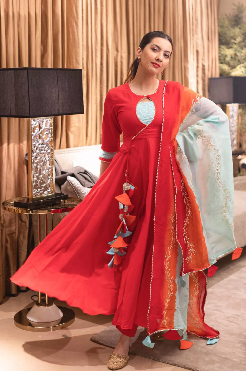 Red Anarkali Suit