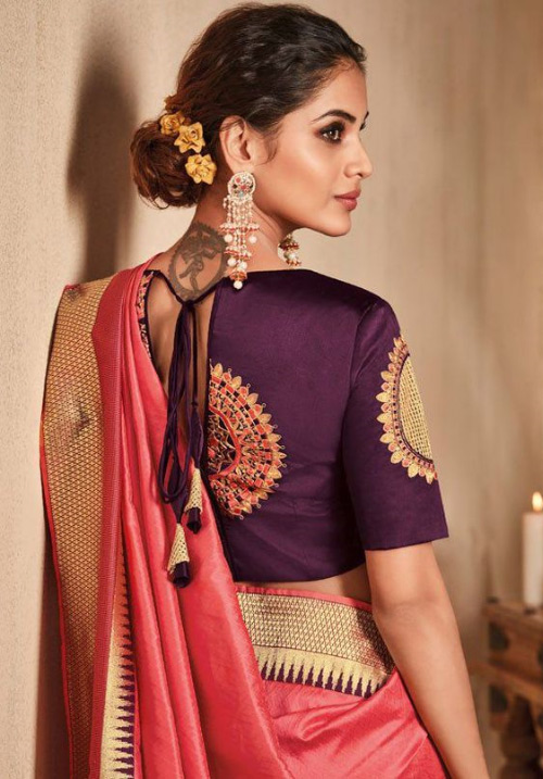 Dark Purple Latkan Style Blouse