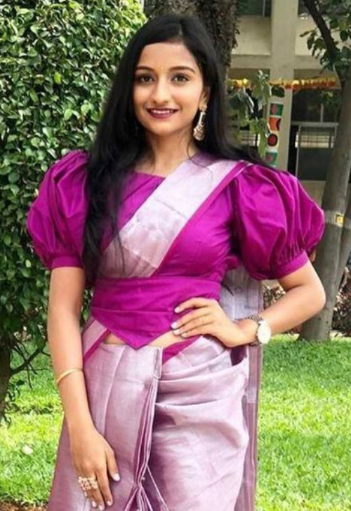 Purple Puff Sleeves Blouse Design