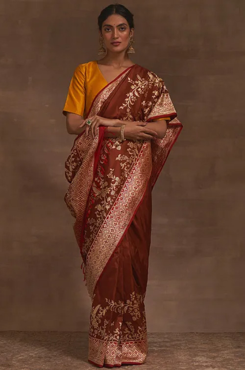 Brown Banarasi Saree