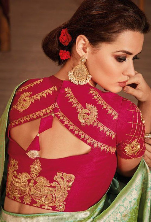 Dark Pink Latkan Style Blouse