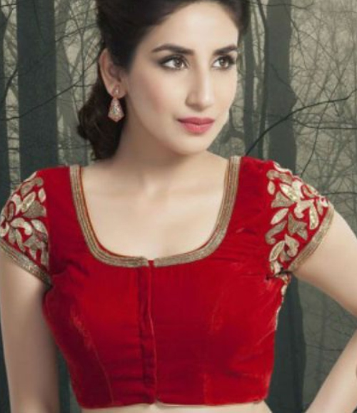 Red U Neck Blouse