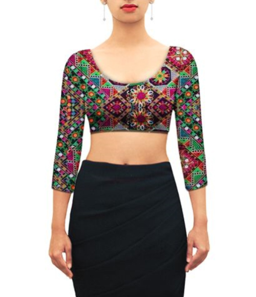 Multicolor U Neck Blouse
