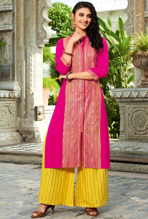 Magenta And Yellow Palazzo