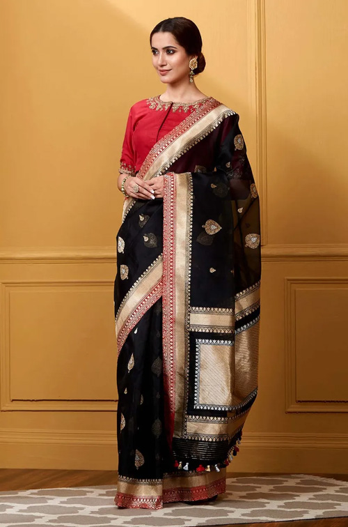 Black Banarasi Silk Saree
