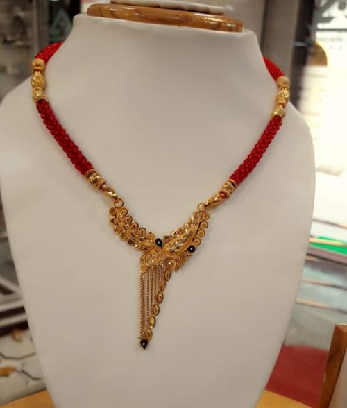 Red Stone 10 Gram Gold Necklace