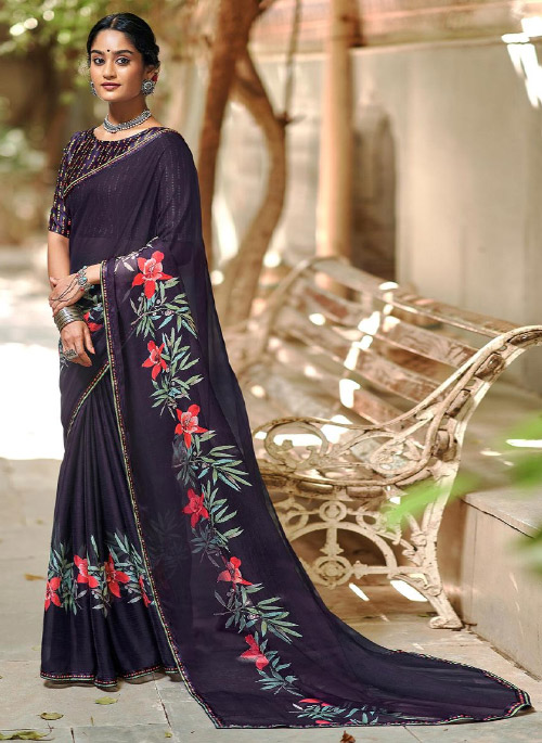 Black Chiffon Saree