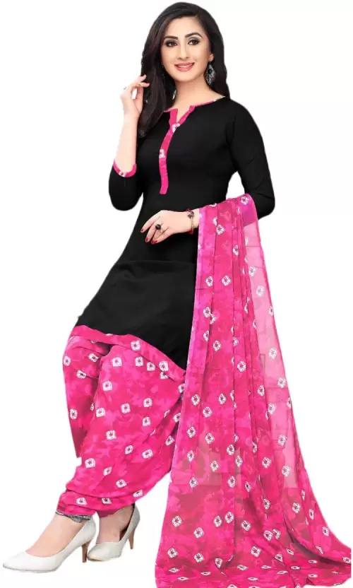 Black And Pink Patiyala Suit