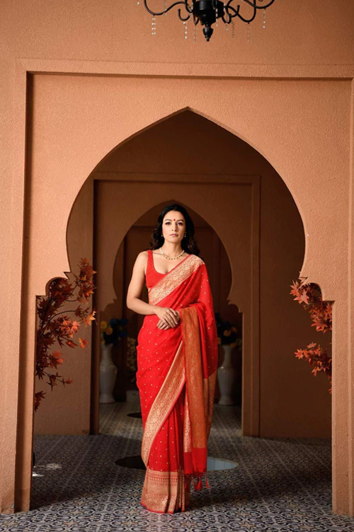 Crimson Red Saree