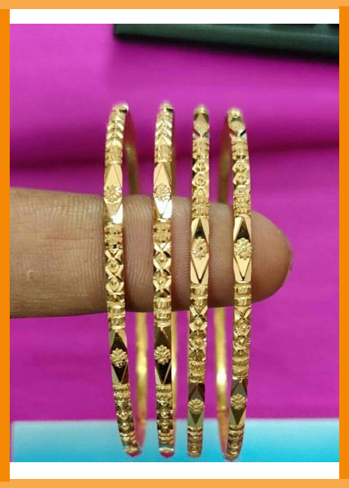 Diamond Shape Gold Bangles