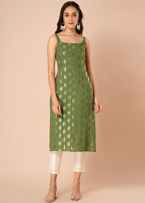 Green Ikat Kurti