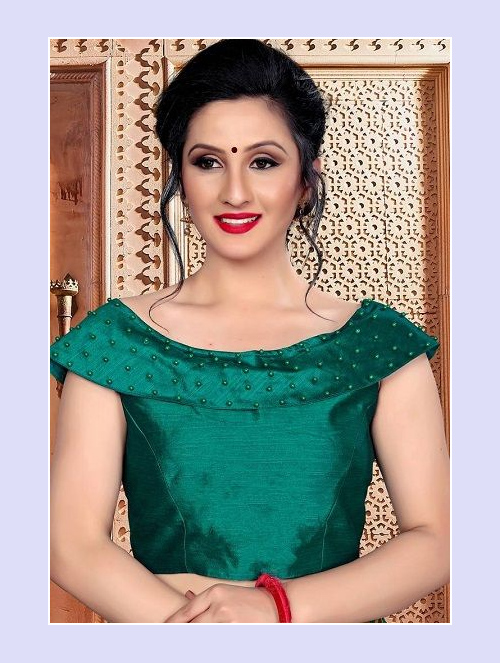 Green Round Neck Blouse