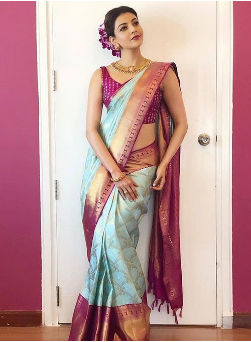 Ice Blue Saree