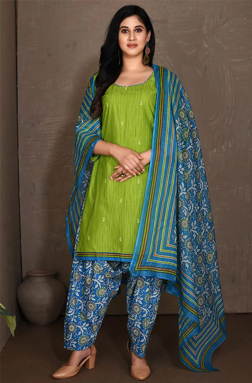 Light Green Patiyala Suit