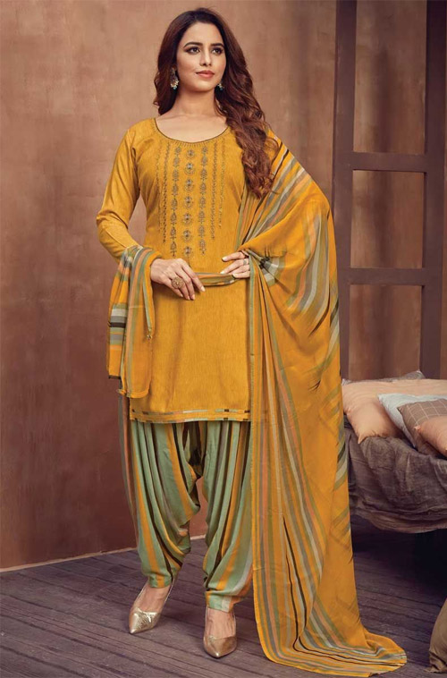 Mustard Patiala Suit