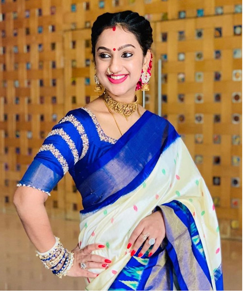 Navy Blue Blouse Design