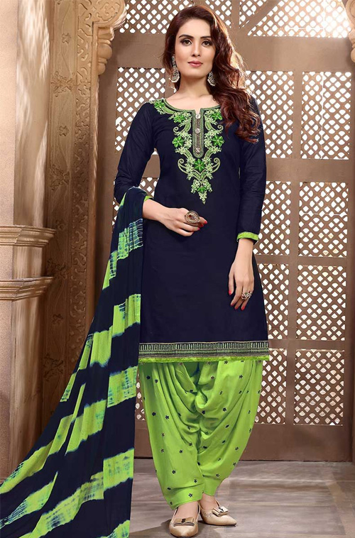 Navy Blue Patiala Suit