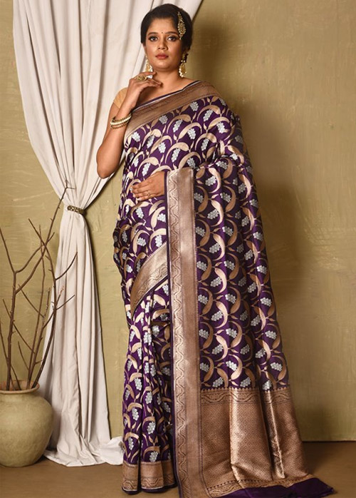 Purple Uppada Pure Silk Saree