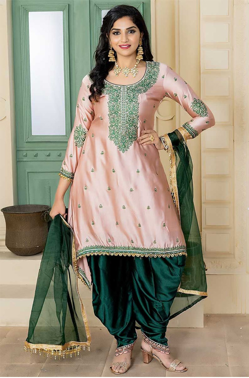 Satin Patiala Suit