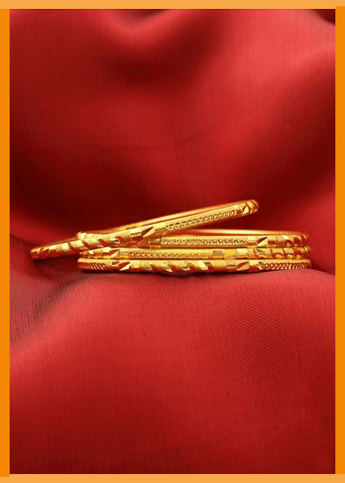 Set Of 4 Daily Wear Gold Bangles