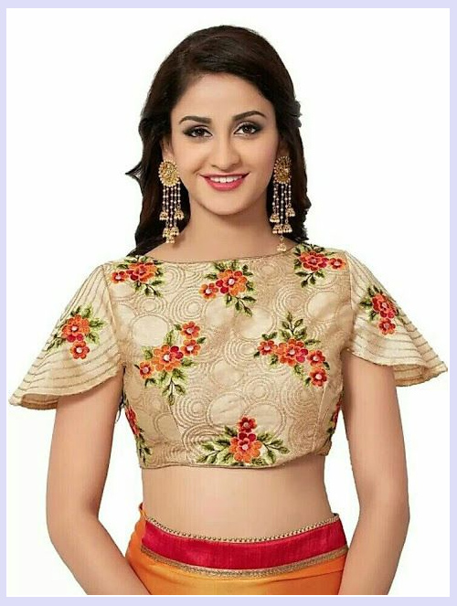 Short Sleeve Cream Blouse