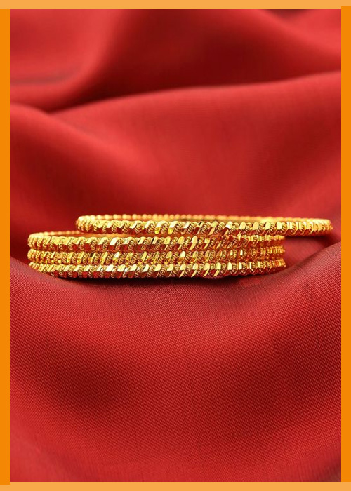 Spiral Gold Daily Wear Bangles