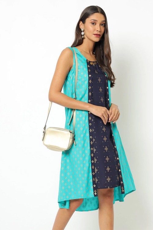 Teal A Line Kurti