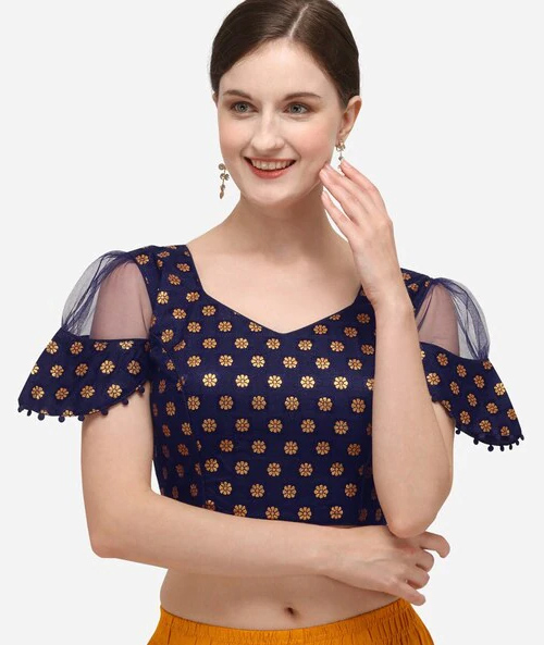 Woven Navy Blue Blouse