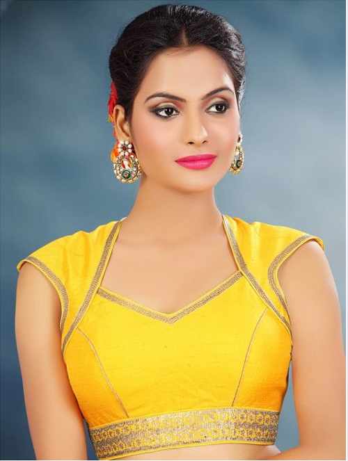 Yellow Short Sleeve Blouse