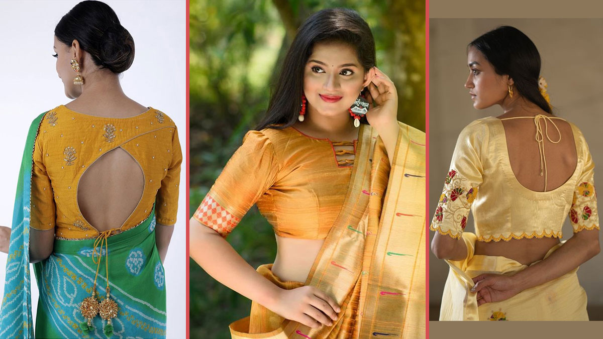 yellow color shades blouse designs