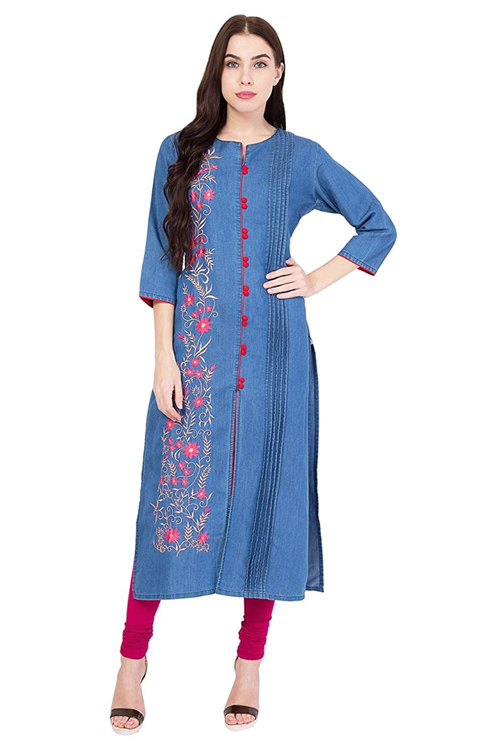 ¾ Sleev Denim Kurti