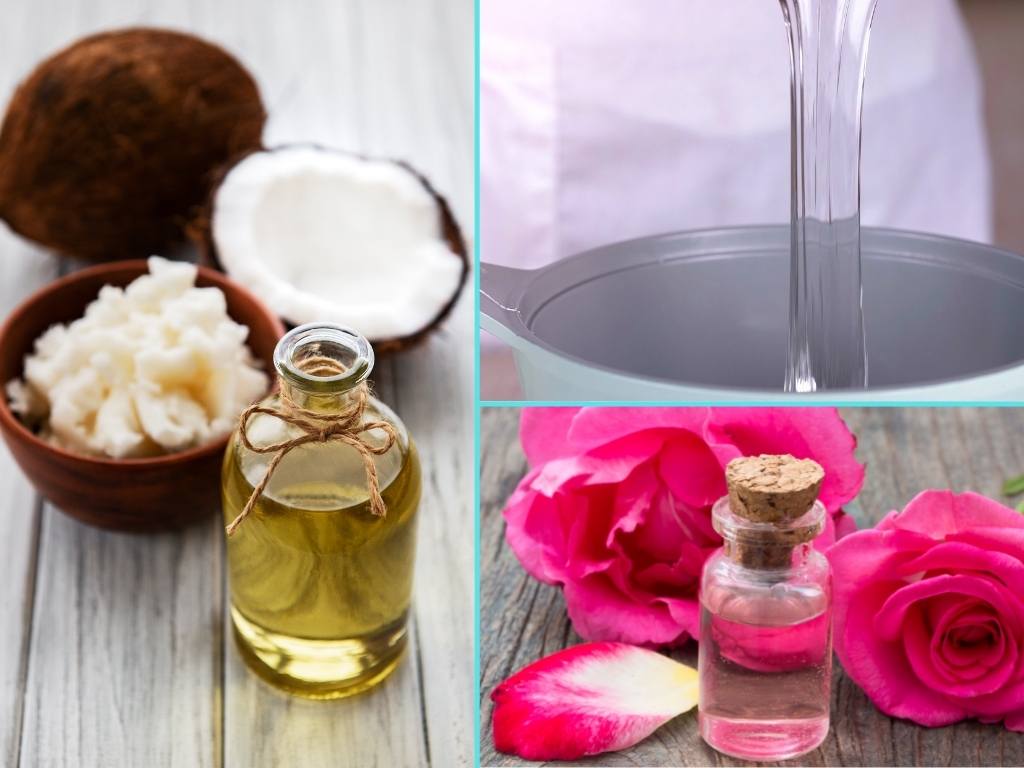 Coconut Oil, Glycerin, Rose Water