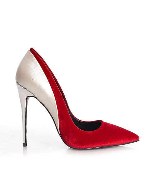 10 Red Satin Stilettos