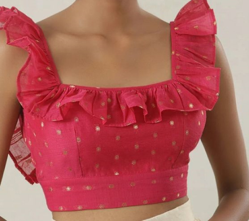 Square Neck Frill Blouse