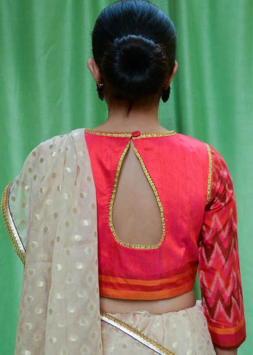 Red Pink Silk Blouse