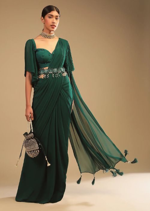 2 Emerald Green Saree