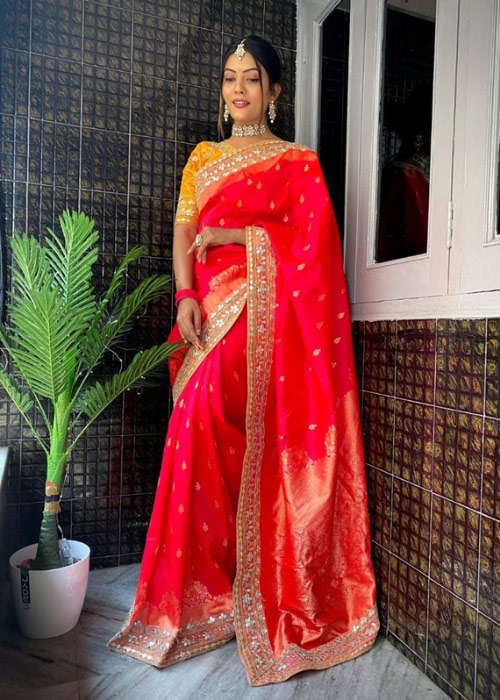 Banarasi Silk Gota Patti Work Saree