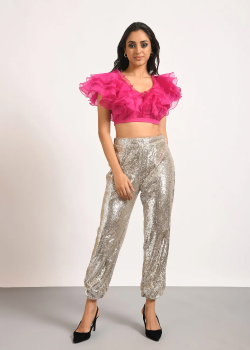 Ruffle Peach Blouse