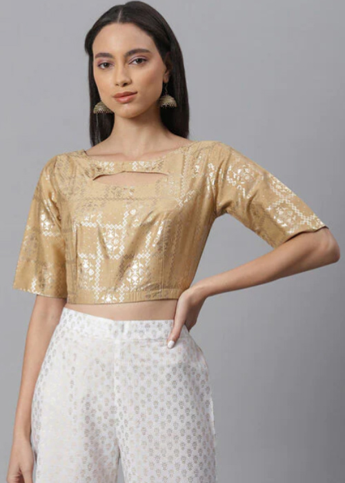 Front Open Golden Blouse