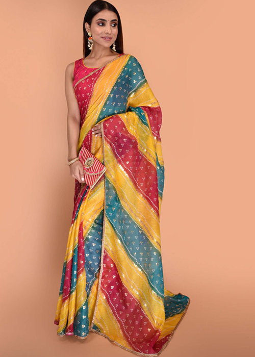 7 Embellished Multicolor Saree