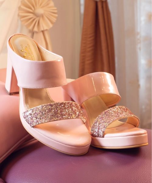 7 Double Strap Pink Heels